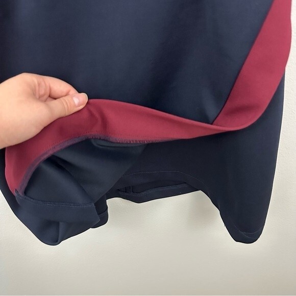 Tobi Nay Red Ponte Knit Faux Wrap Bodycon Sleeveless Sheath Dress Size Medium - Picture 7 of 13